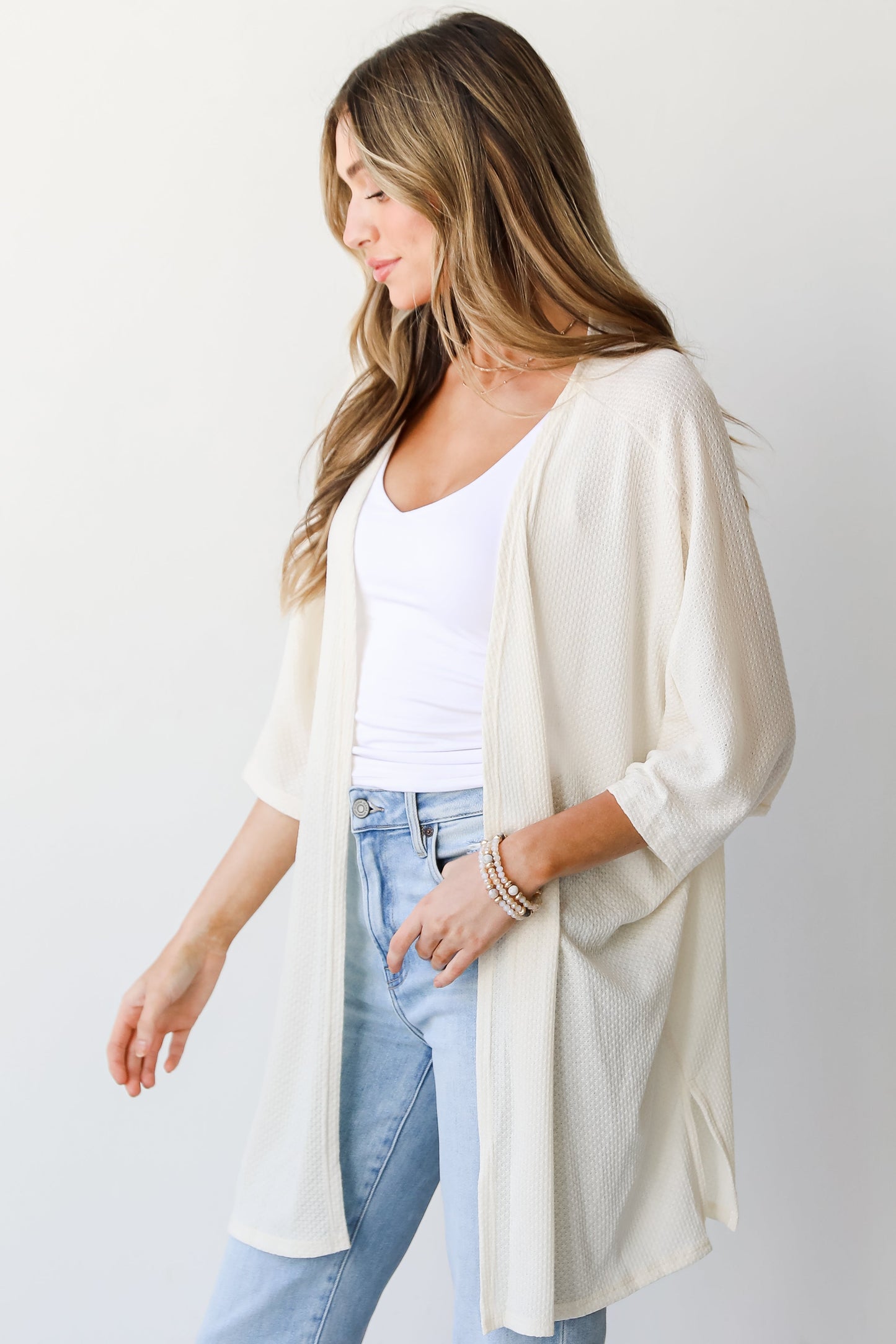 FINAL SALE - Here For A Good Time Waffle Knit Kimono