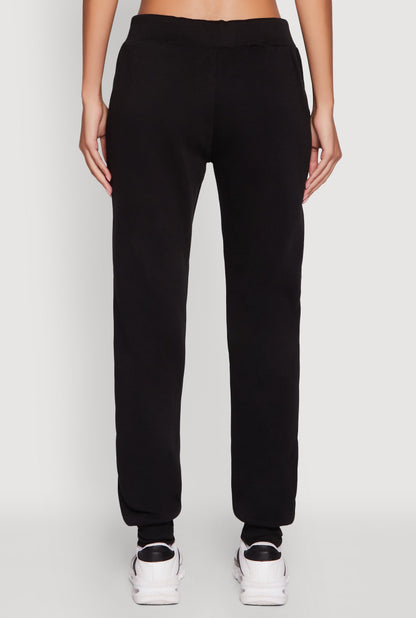 Mid Rise Solid Fleece Joggers