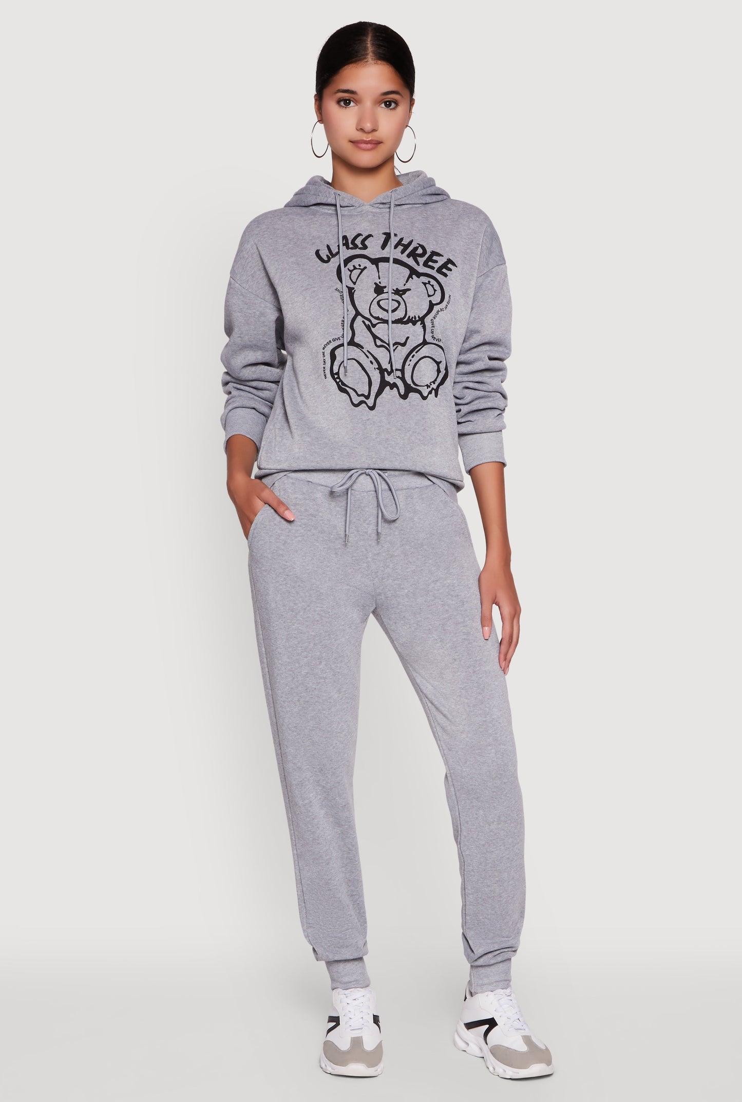 Mid Rise Solid Fleece Joggers