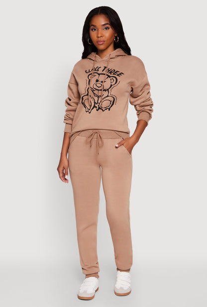 Mid Rise Solid Fleece Joggers