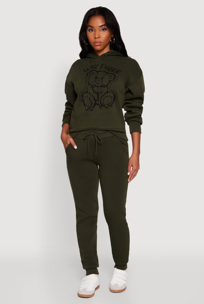 Mid Rise Solid Fleece Joggers