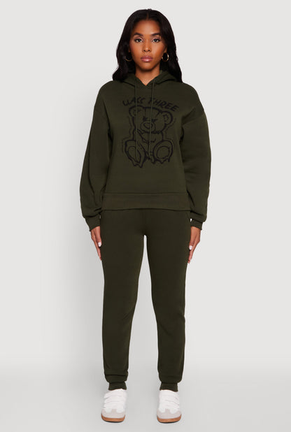 Mid Rise Solid Fleece Joggers