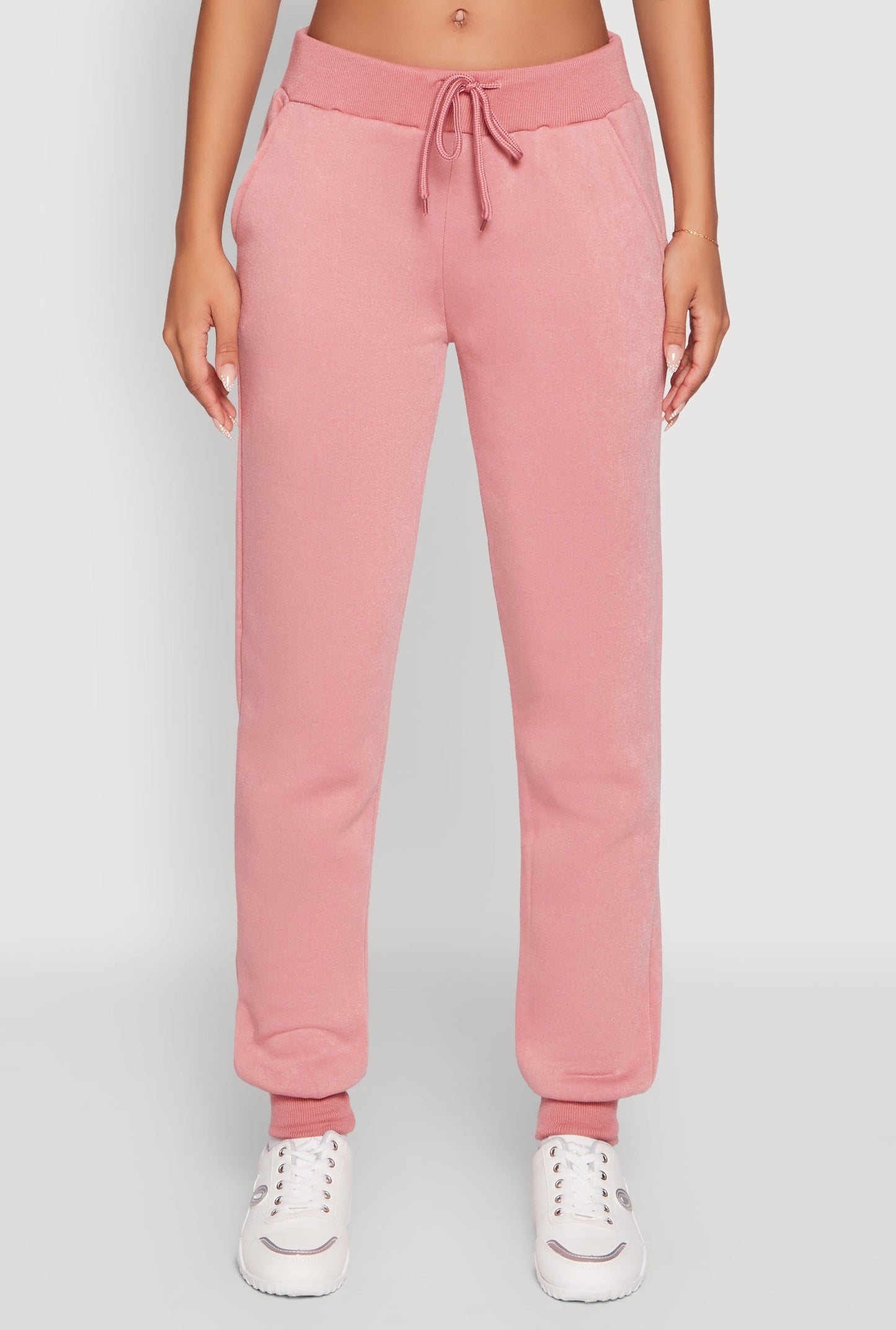 Mid Rise Solid Fleece Joggers