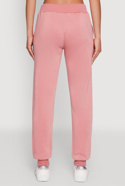 Mid Rise Solid Fleece Joggers