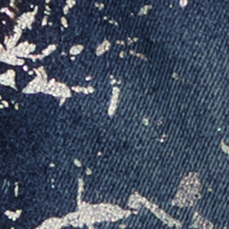 Little Girls Foil Screen Paint Splatter Denim Skirt