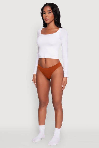 Comfortable Solid Thong Panty
