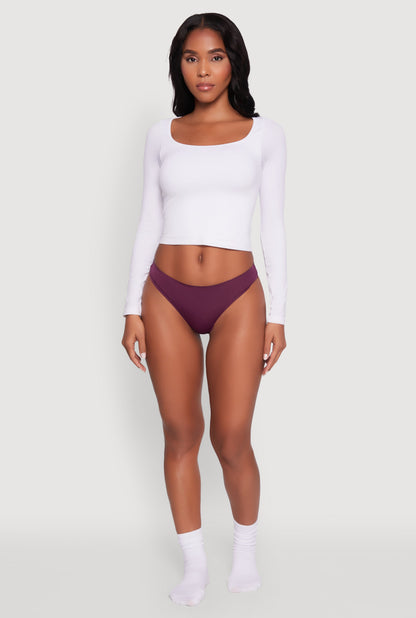 Comfortable Solid Thong Panty