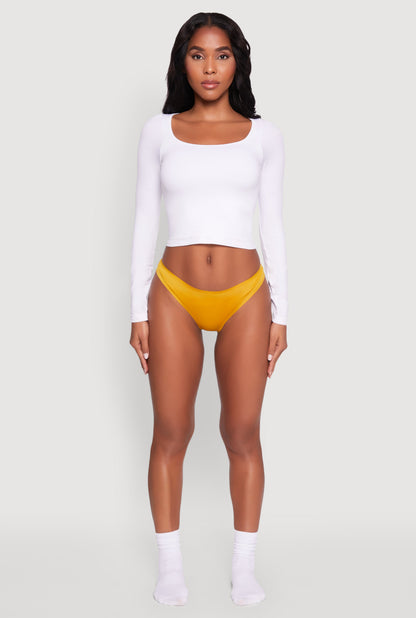 Comfortable Solid Thong Panty