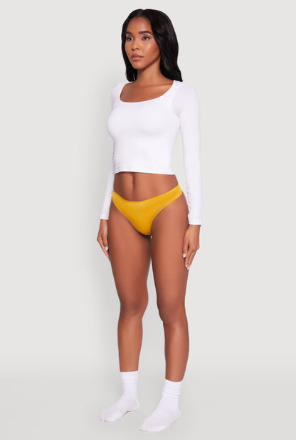 Comfortable Solid Thong Panty