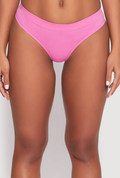 Seamless Basic Solid Thong Panty