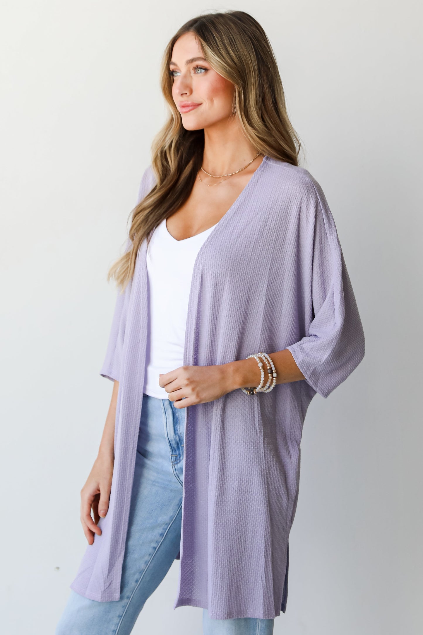 FINAL SALE - Here For A Good Time Waffle Knit Kimono