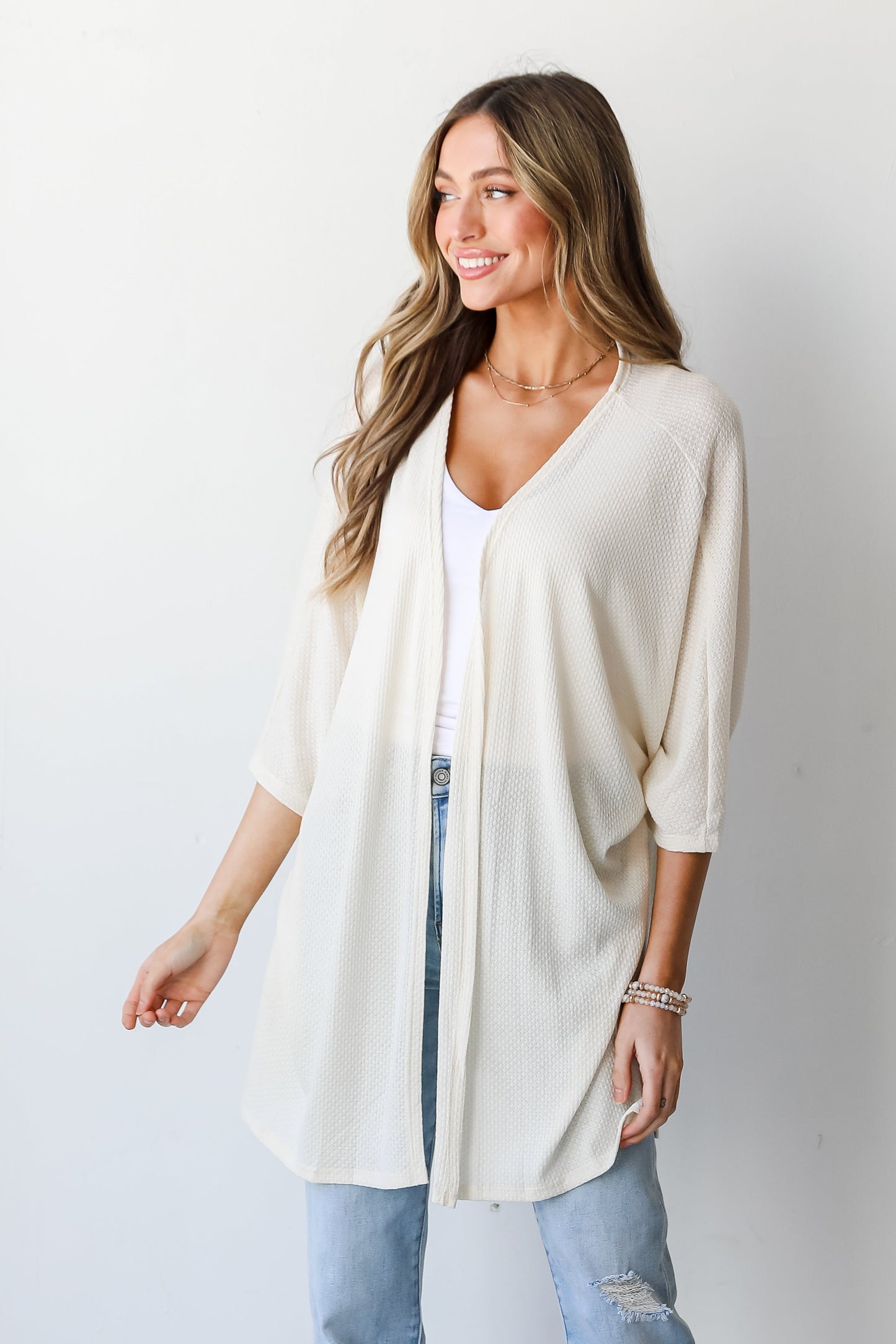 FINAL SALE - Here For A Good Time Waffle Knit Kimono