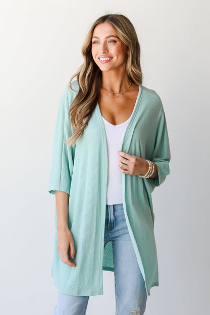FINAL SALE - Here For A Good Time Waffle Knit Kimono