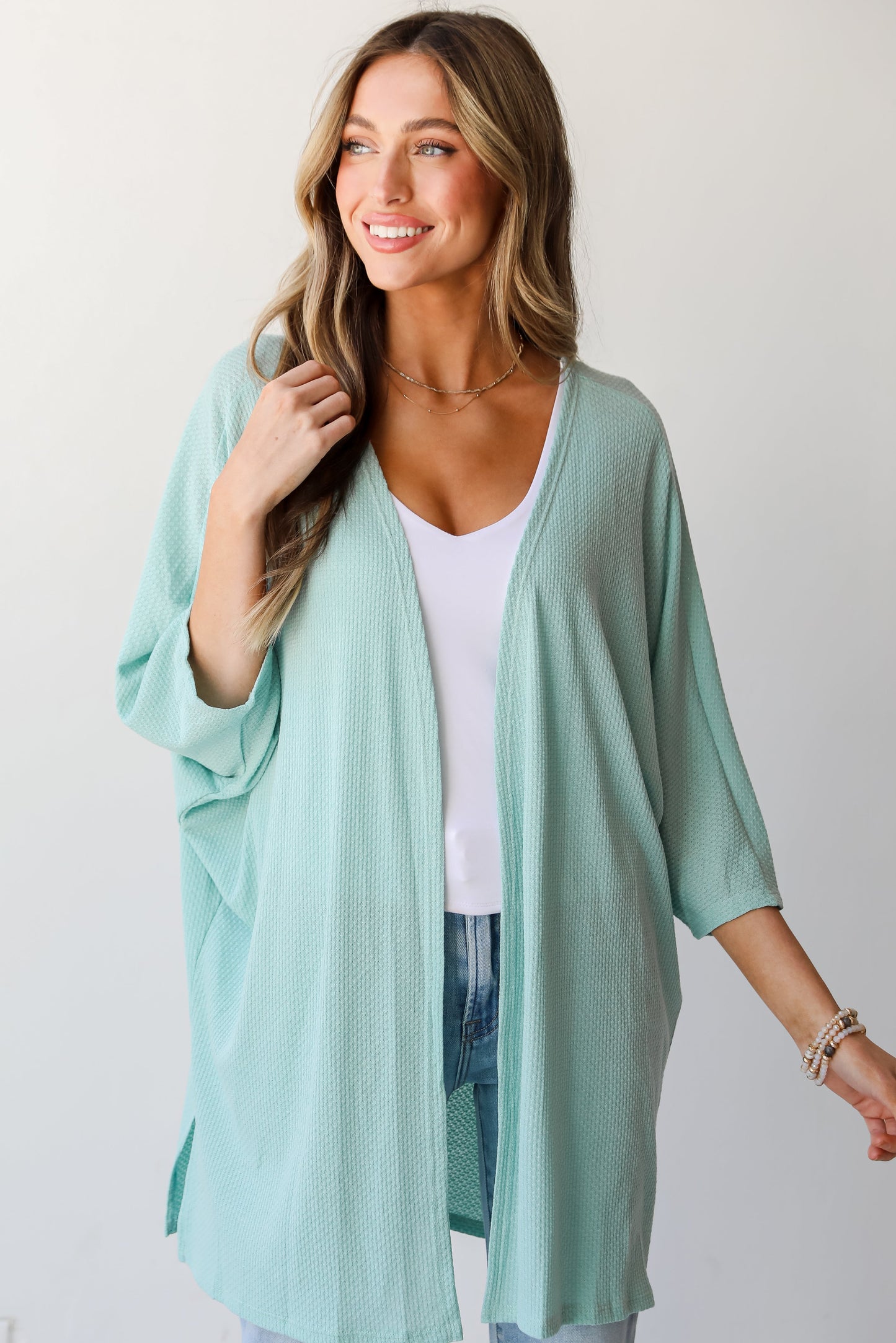 FINAL SALE - Here For A Good Time Waffle Knit Kimono