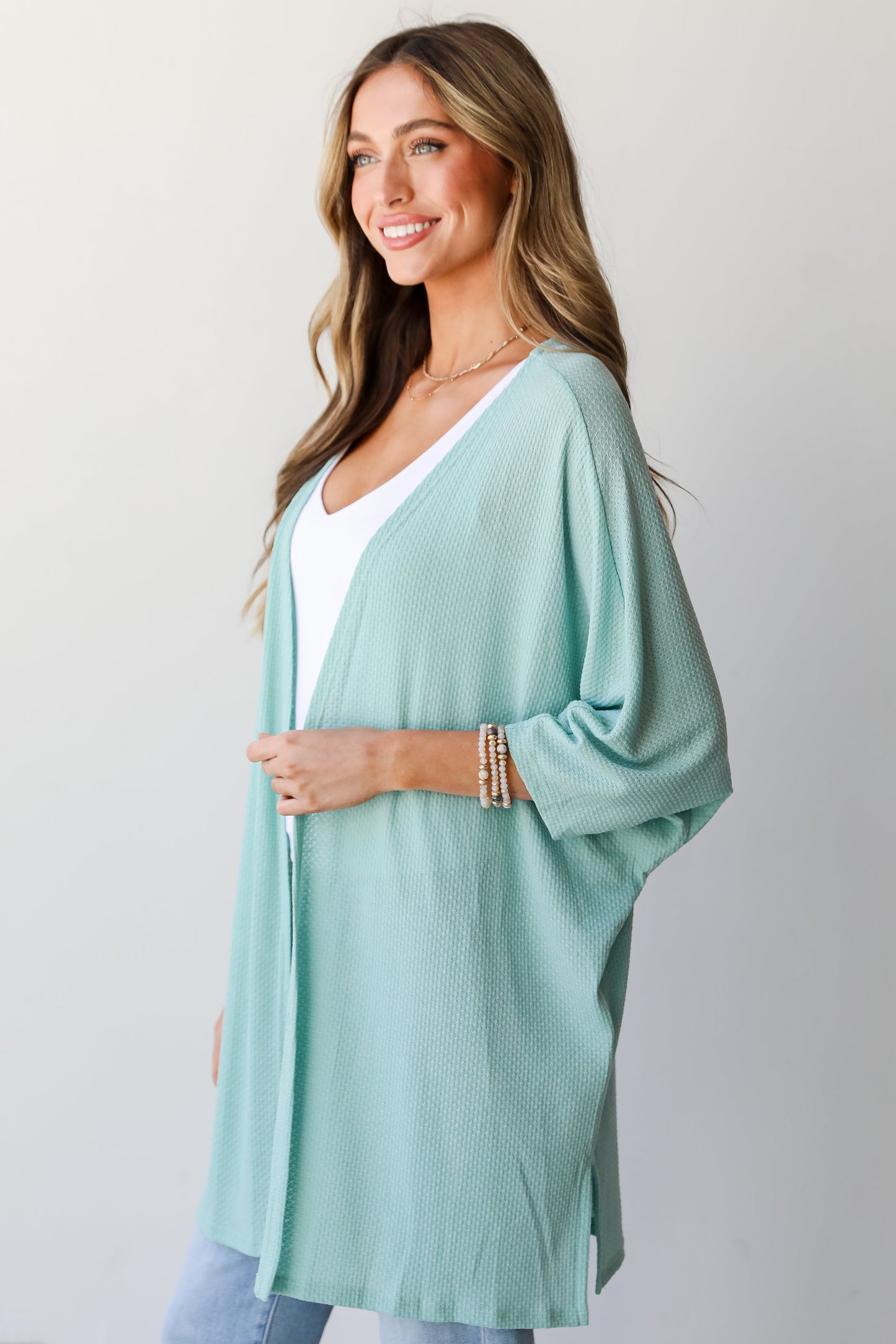 FINAL SALE - Here For A Good Time Waffle Knit Kimono