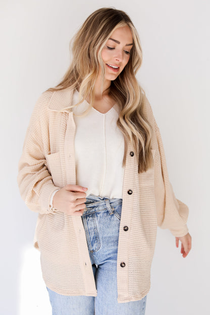 FINAL SALE - Inspired Style Waffle Knit Shacket