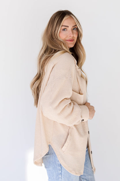FINAL SALE - Inspired Style Waffle Knit Shacket